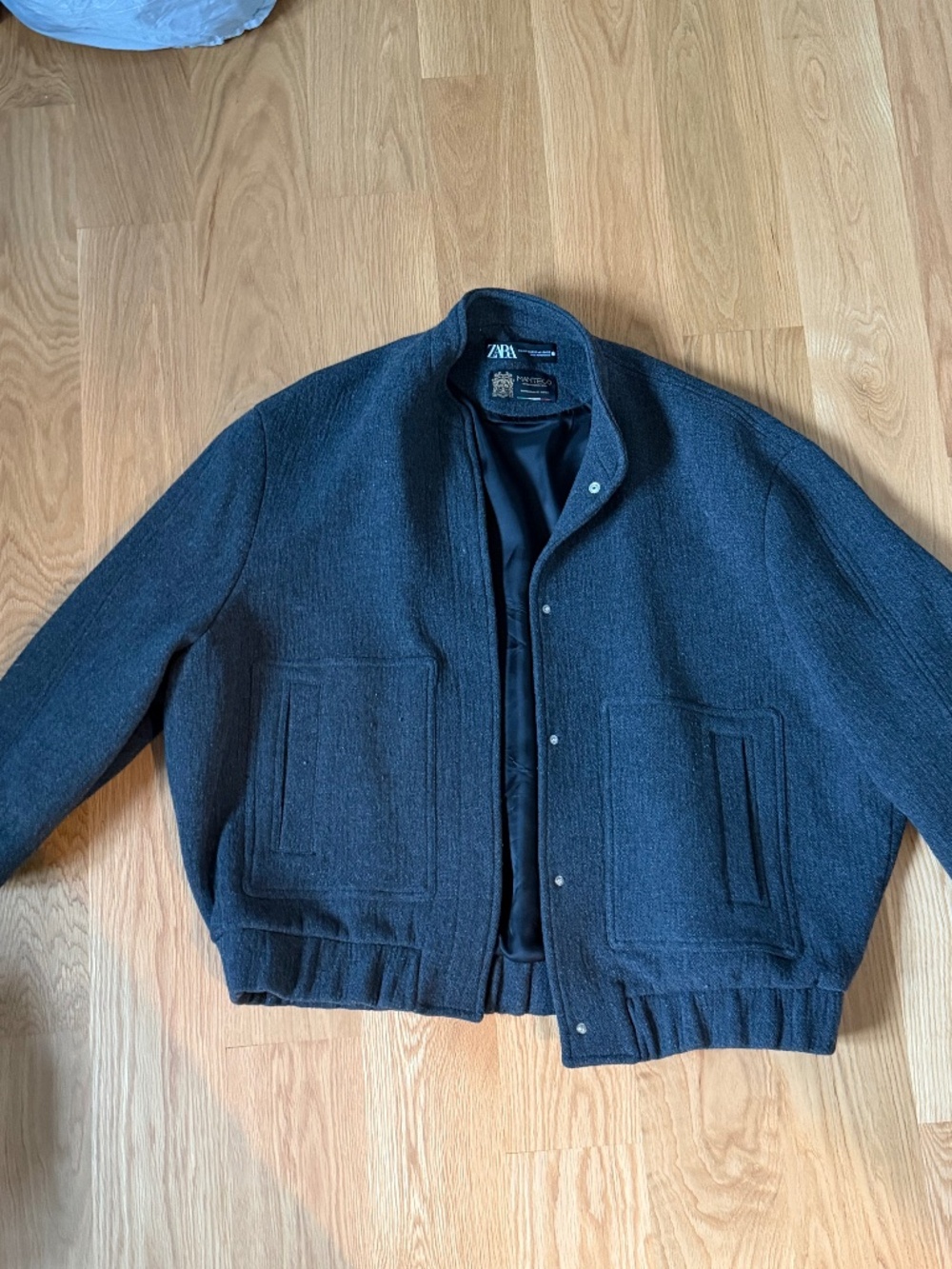 OVERSIZED ZARA GREY WOOL BOMBER XS-S